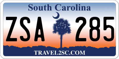 SC license plate ZSA285