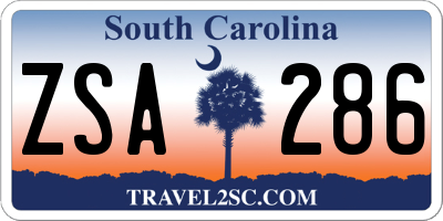 SC license plate ZSA286