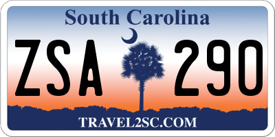 SC license plate ZSA290