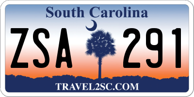 SC license plate ZSA291
