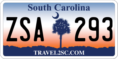 SC license plate ZSA293