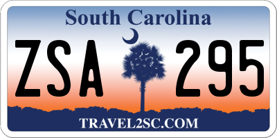 SC license plate ZSA295