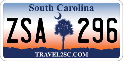 SC license plate ZSA296