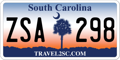 SC license plate ZSA298