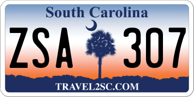 SC license plate ZSA307