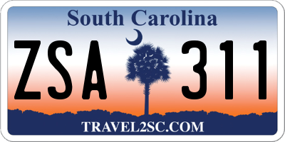 SC license plate ZSA311