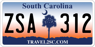 SC license plate ZSA312