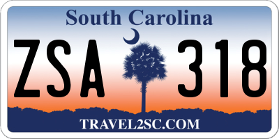 SC license plate ZSA318