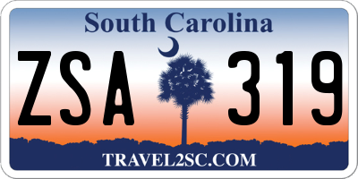 SC license plate ZSA319