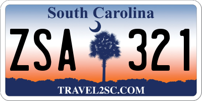 SC license plate ZSA321