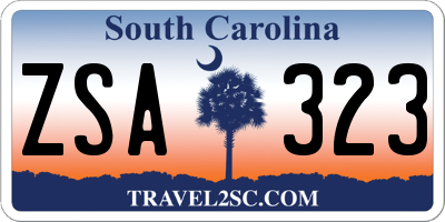 SC license plate ZSA323