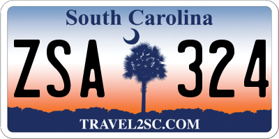 SC license plate ZSA324