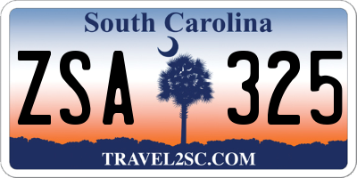 SC license plate ZSA325