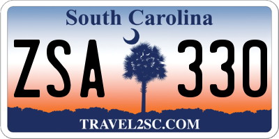 SC license plate ZSA330