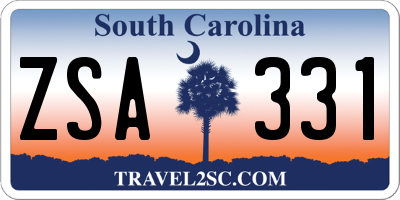 SC license plate ZSA331