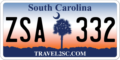 SC license plate ZSA332