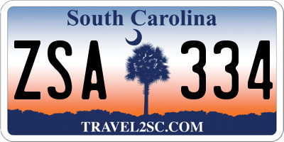 SC license plate ZSA334