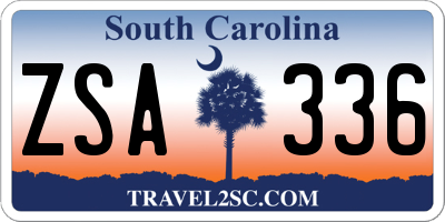 SC license plate ZSA336
