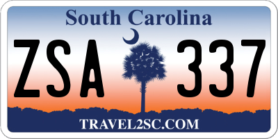 SC license plate ZSA337
