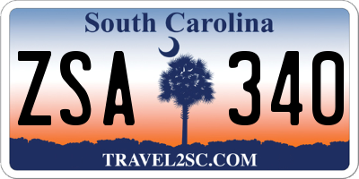 SC license plate ZSA340