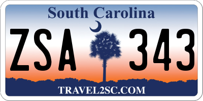 SC license plate ZSA343
