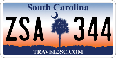SC license plate ZSA344