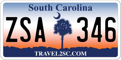 SC license plate ZSA346