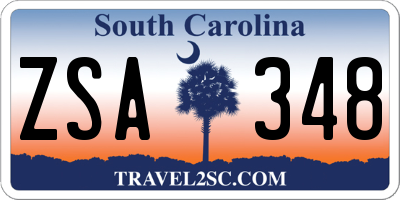 SC license plate ZSA348