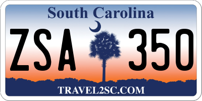 SC license plate ZSA350