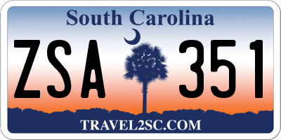SC license plate ZSA351