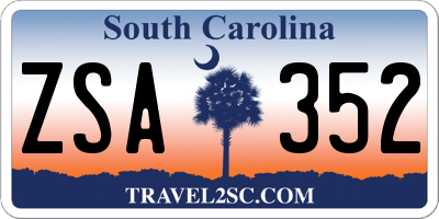 SC license plate ZSA352