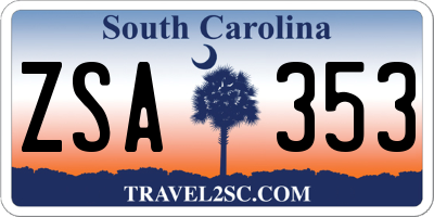 SC license plate ZSA353