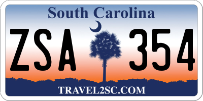 SC license plate ZSA354