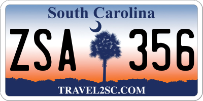 SC license plate ZSA356
