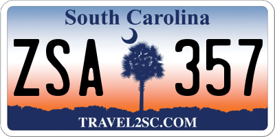 SC license plate ZSA357