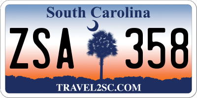 SC license plate ZSA358