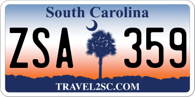 SC license plate ZSA359