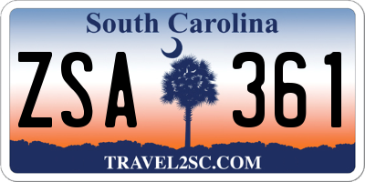 SC license plate ZSA361