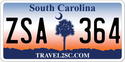 SC license plate ZSA364