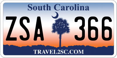 SC license plate ZSA366