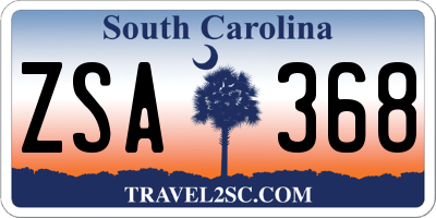 SC license plate ZSA368