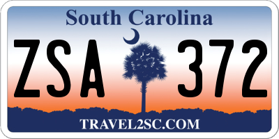 SC license plate ZSA372