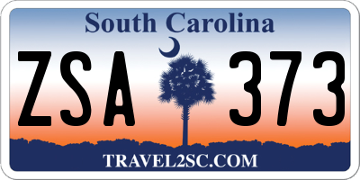 SC license plate ZSA373