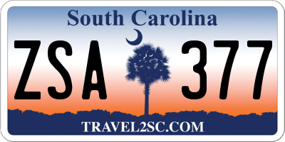 SC license plate ZSA377