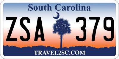 SC license plate ZSA379