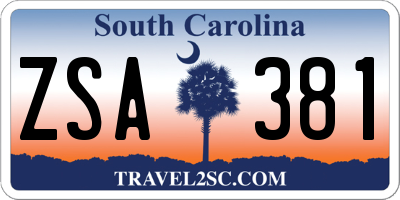 SC license plate ZSA381