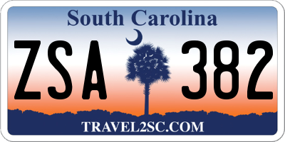SC license plate ZSA382