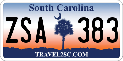 SC license plate ZSA383