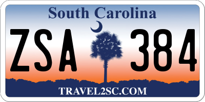 SC license plate ZSA384