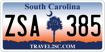 SC license plate ZSA385